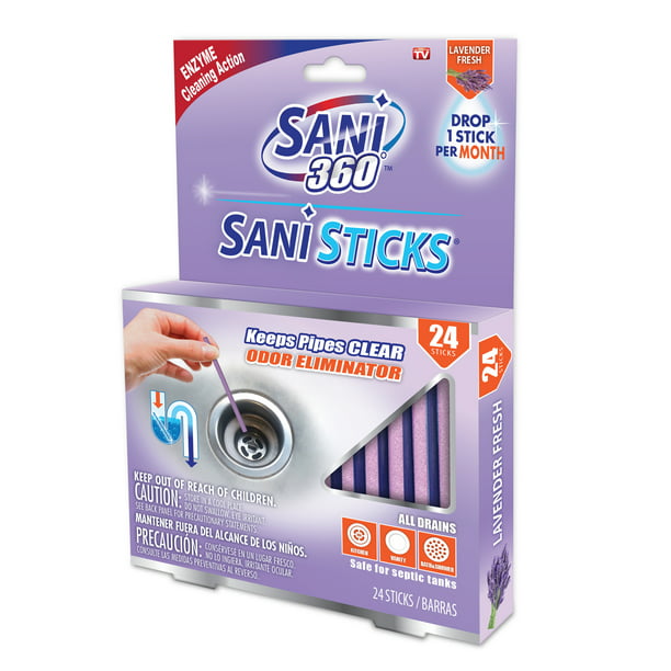 Sani Sticks As Seen on TV Drain Pipes Cleaner and Deodorizer Unscented b F01 